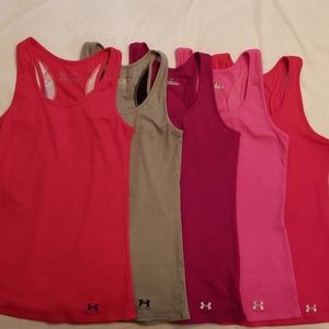Set of 5 Under Armour fitted headgear tank tops